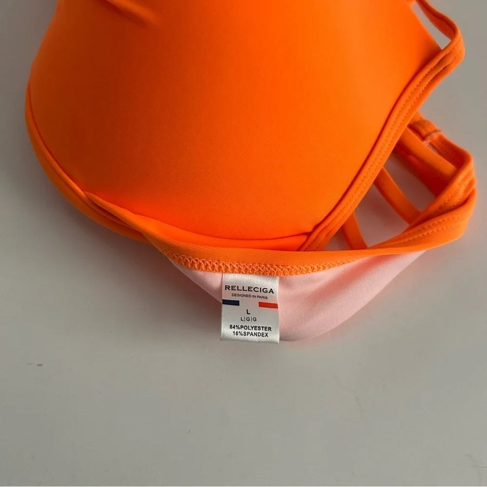 Relleciga Neon Orange Bikini Top